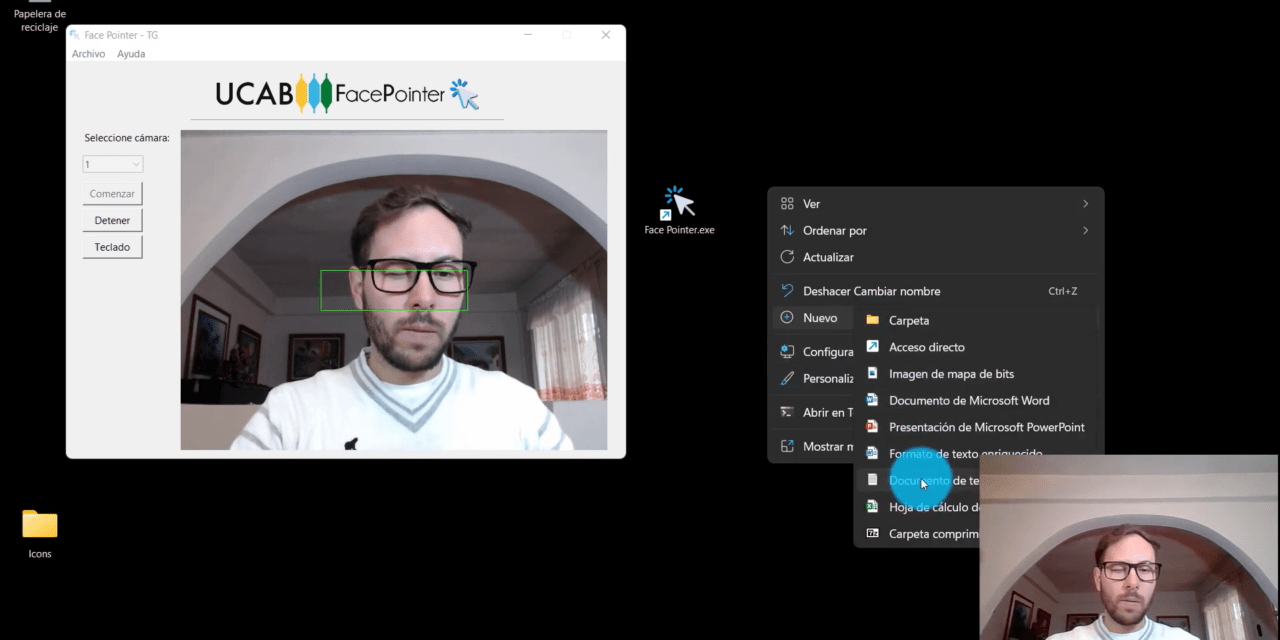 Un gesto, un comando: así funciona el software «UCAB FacePointer», desarrollado por egresados de Ingeniería Informática