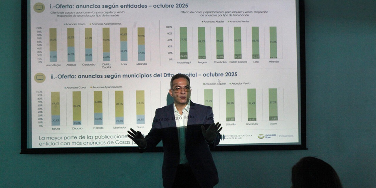 Mercado Libre y la UCAB ofrecen datos sobre la oferta de inmuebles y vehículos en Venezuela